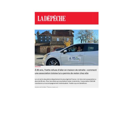 Le DAC46 à l'honneur - Article de La Dépêche du 04.12.2024 