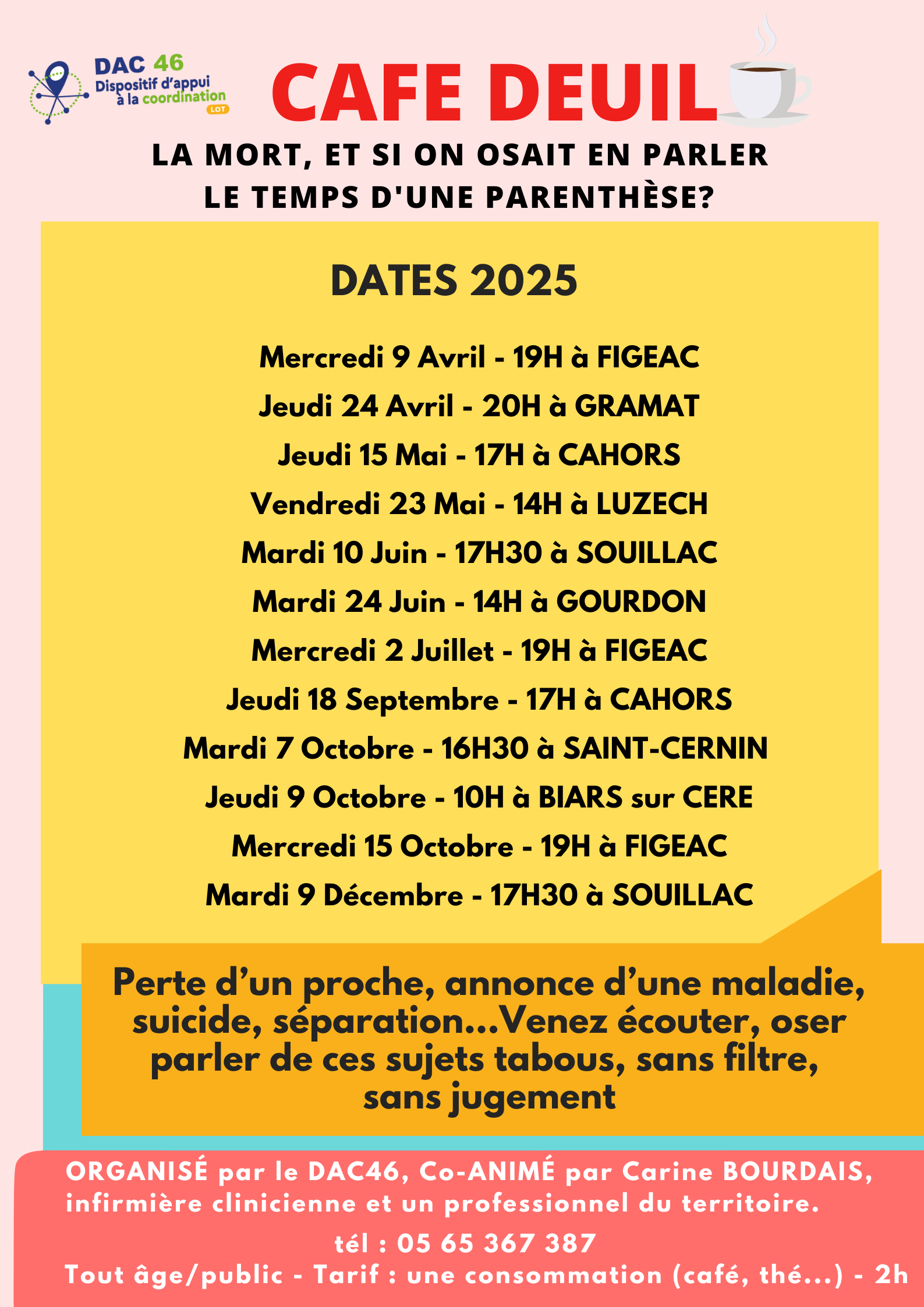 affiche cafés deuil 2025